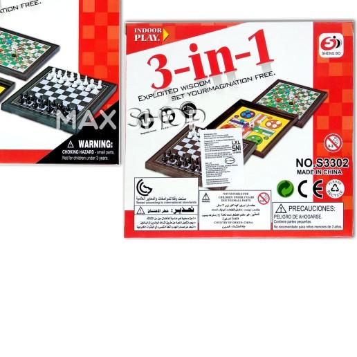 ♠ Board Game Magnetic 3 in 1 - Mainan Edukasi Team Game - 3 in 1 Game ✽