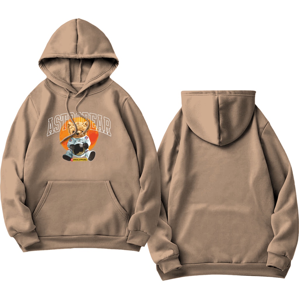 Sweater Hoodie BRIGO Sablon DTF Fleece Cotton || BRIGO Jumper Hoodie Beruang AstroBear M-XXL (Pria &amp; Wanita) Free stiker&amp;Gantungan Kunci