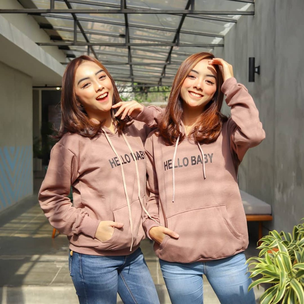 HELLO BABY HOODIE UNISEX - ATASAN JUMPER TEBAL TERLARIS