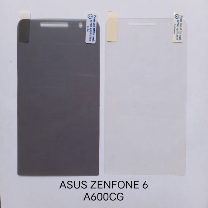 Anti gores Asus zenfone 6 A600CG . Zenfone 5 A500CG Zenfone 5 LITE A500KL . Zenfone 4 A400CG . Zenfone 4S A450CG T00Q . Zenfone C ZC451CG Z007 anti bening anti glare anti spy screen guard screen protector pelindung layar