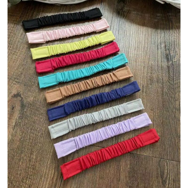 KAIN KARET KONEKTOR MASKER MOTIF POLOS KEMASAN PLASTIK MIKA SATUAN