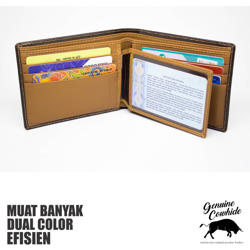 Dompet Pria 100% Kulit Asli Dual Color