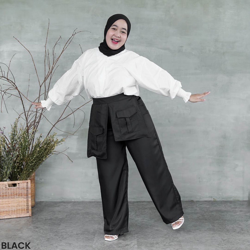 Bigsize Bess Palazo Pocket Pants Celana Panjang Wanita