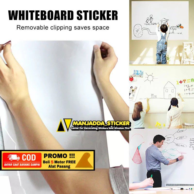 Stiker Putih Sticker White Board Stiker Papan Tulis