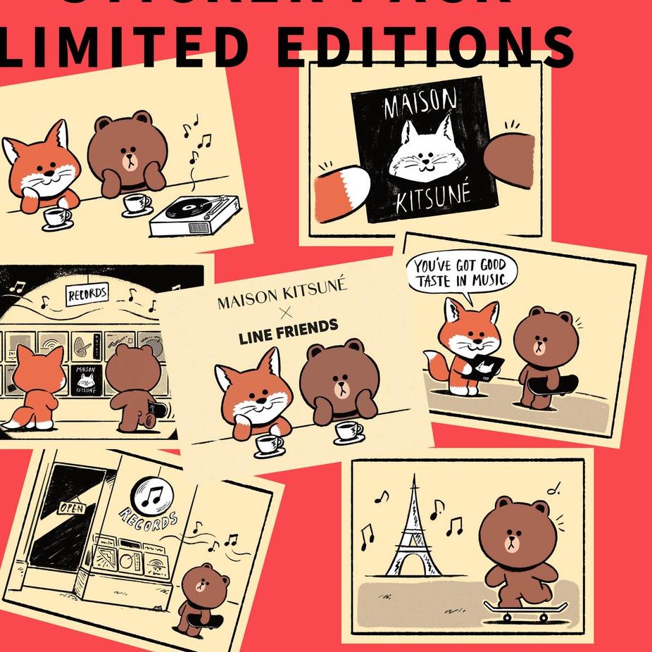 

Rekomended jw-151.>>.☛ STICKER PACK MAISON KITSUNE X LINE FRIENDS LIMITED EDITION.EH.37 ⭐trimss,.ya