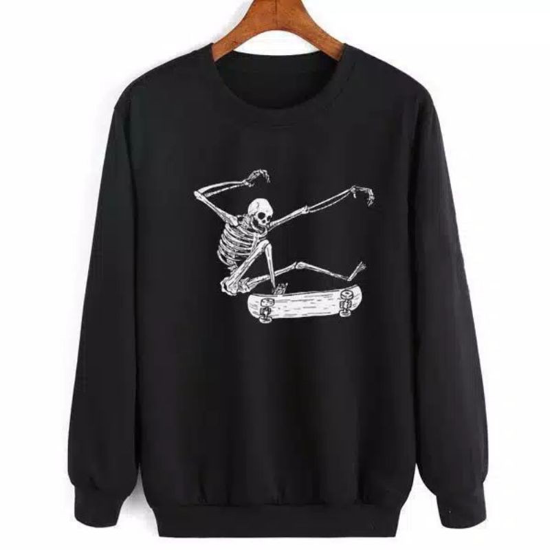 SWEATER PRIA SKULL SKATE // SWEATER PREMIUM TEBAL TERBARU