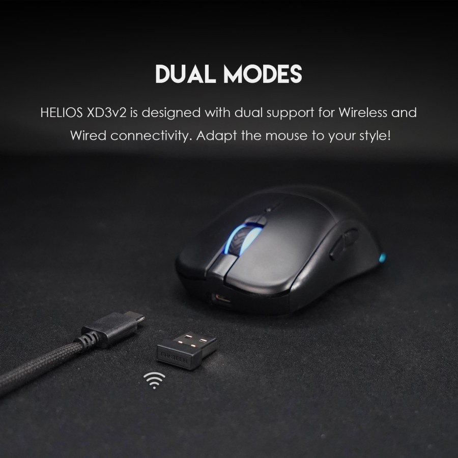 Fantech HELIOS XD3 v2 RGB Dual Mode Wireless - Gaming Mouse