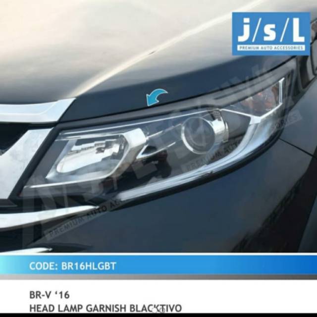 Garnish lampu depan Honda BRV/ head lamp garnish Hitam Chrome Carbon jsl