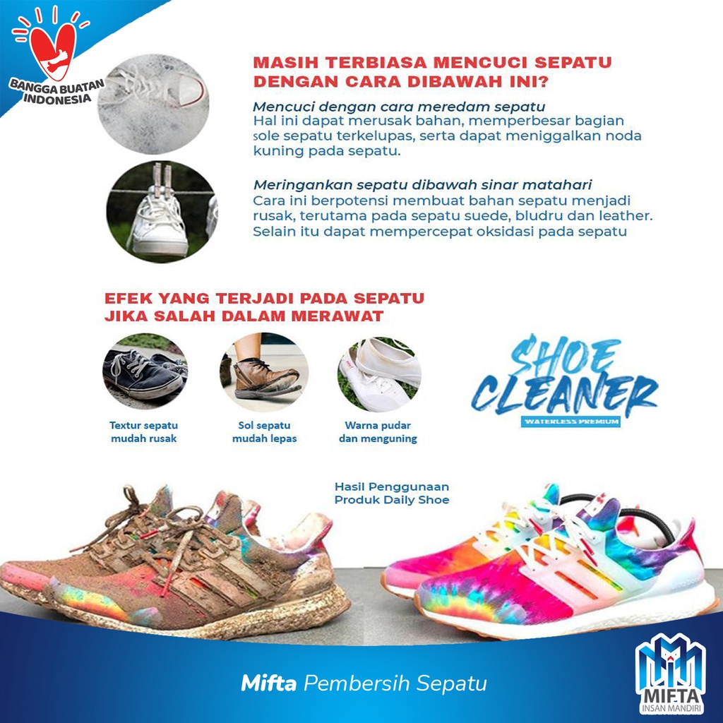 DAILY SHOE CLEANER (WATERLESS) / PEMBERSIH SEPATU TANPA AIR