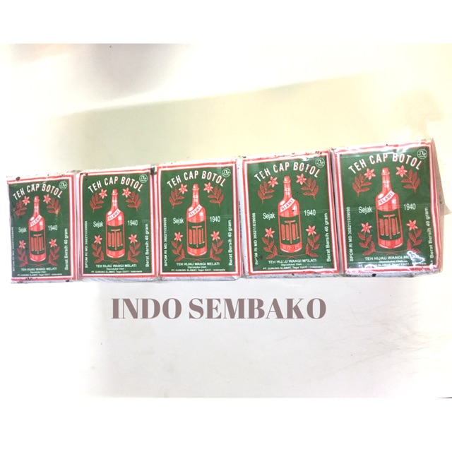 Teh Botol Hijau ( 10bks x 40g ) / Teh Hijau Bunga Melati / Teh Cap Botol Hijau