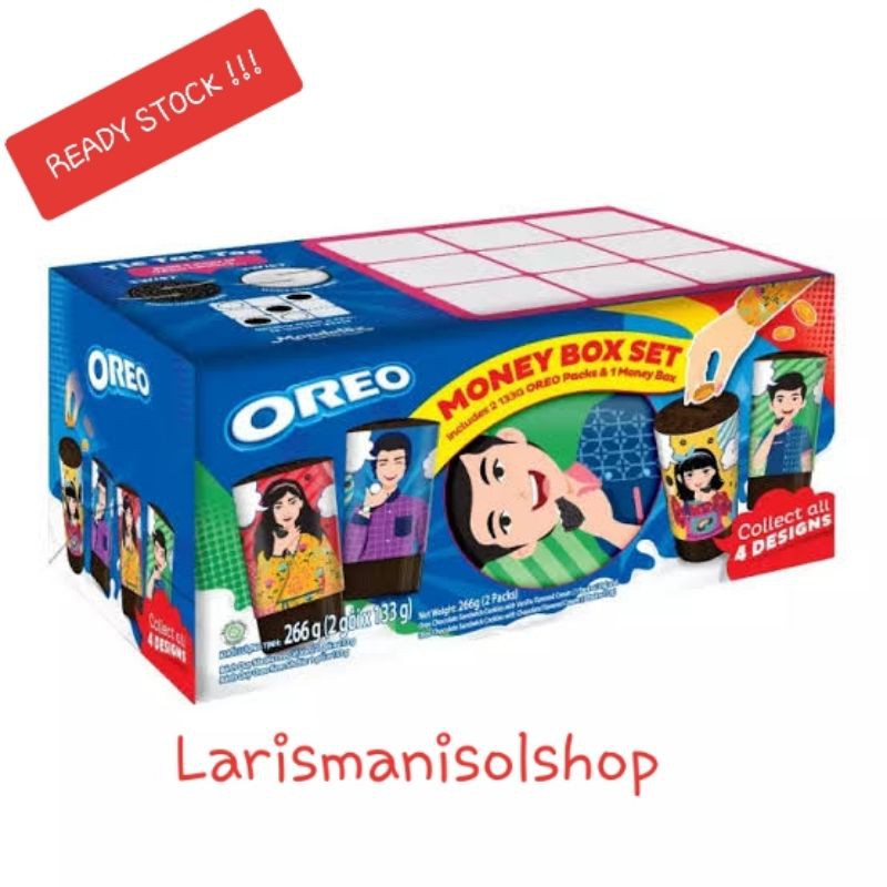 

oreo money box set ( isi 2 oreo +1 celengan koin) / oreo / oreo set / oreo coklat / oreo vanila