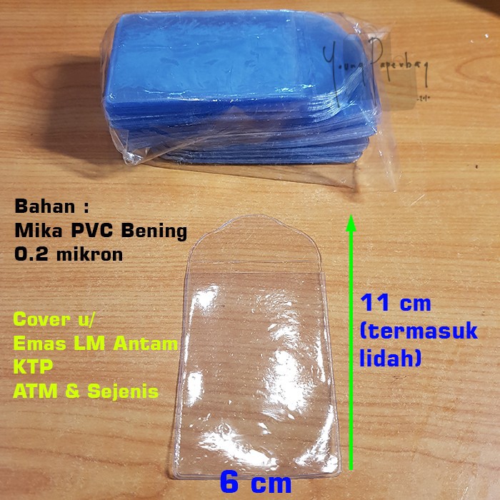 

RB Plastik Mika PVC bening 6x11 cover emas LM Antam / KTP/ ATM/ eToll 0.2