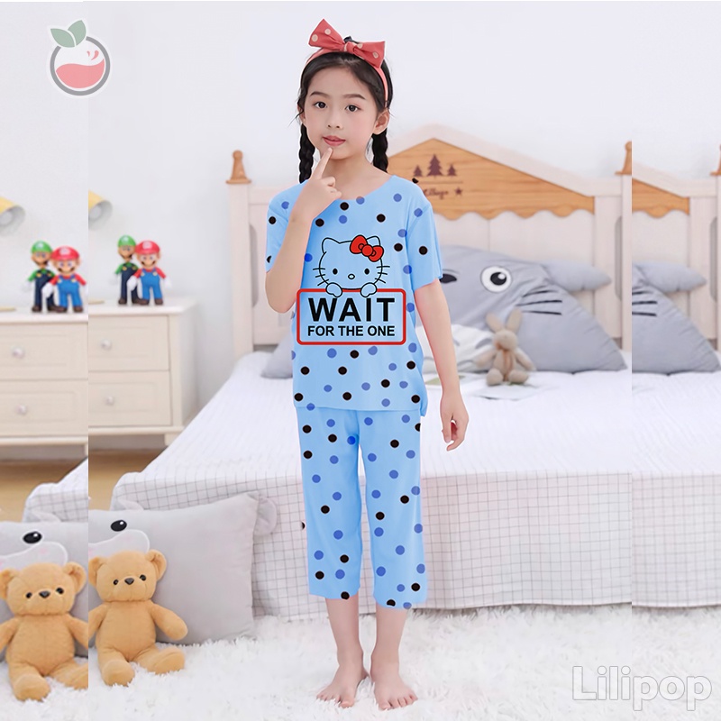 Baju Tidur Anak 3/4 Snoopy Perempuan dan Laki Usia 2 - 7 Tahun Stelan Celana