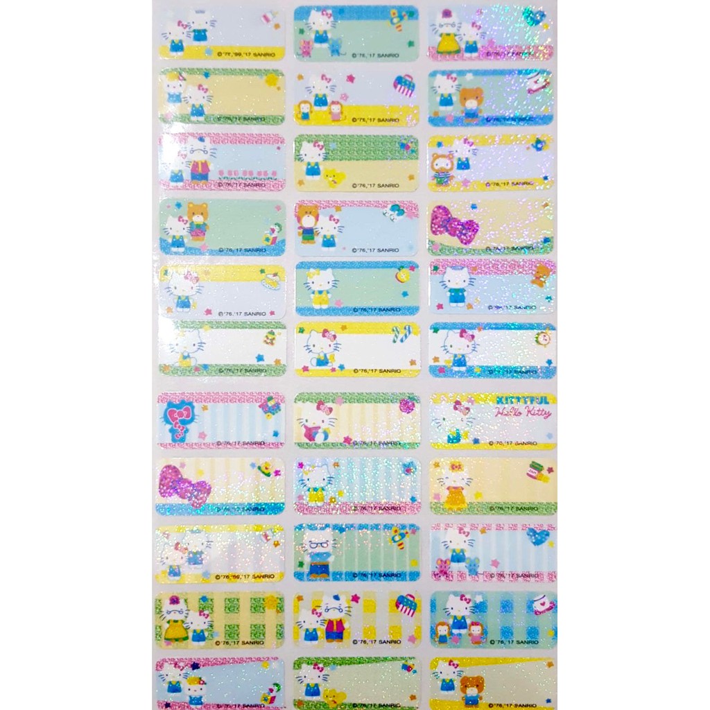 

Label nama stiker waterproof Premium Kitty Pita Glitter Ori