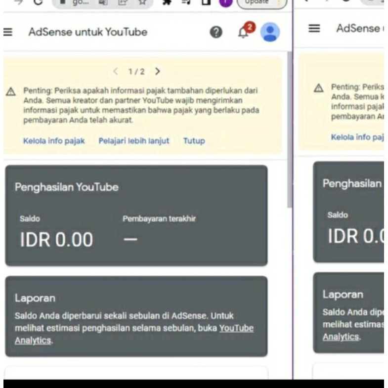 adsense fresh  untuk pengaitan YT