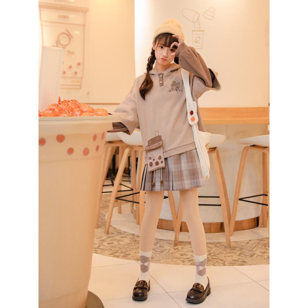 Boba Bear Hoodie Sweater Lucu Beruang Kawaii Harajuku Premium