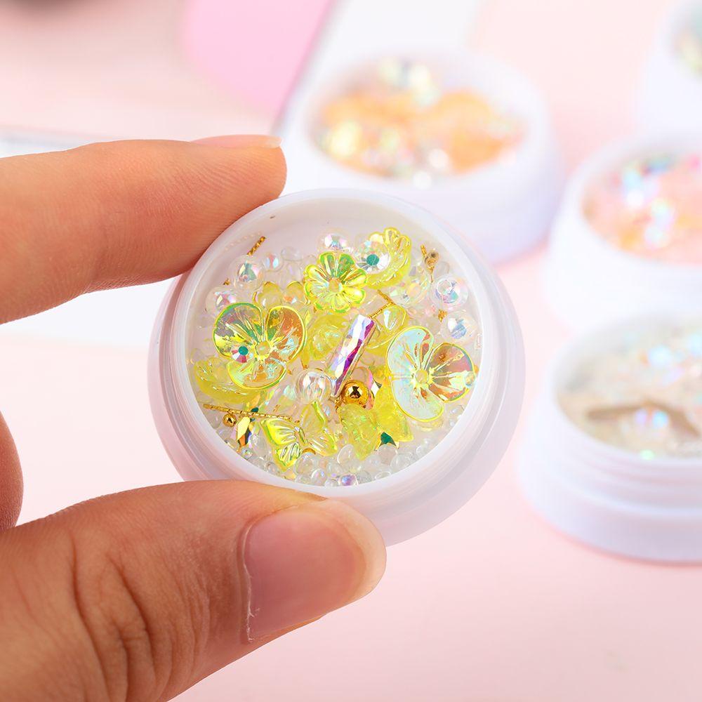 Preva Nail Kristal Kuku Kuku Nail Art Dekorasi Kupu Mix Logam Mutiara Warna Warni