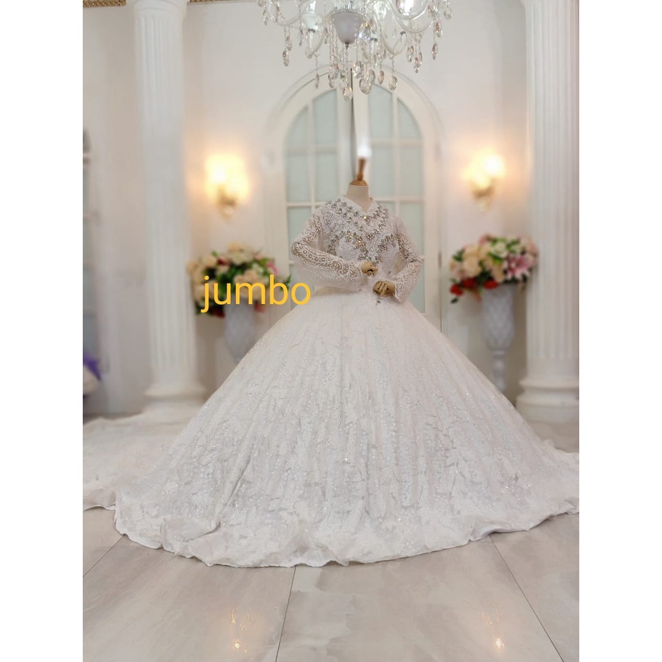 NEW GAUN BARBIE PENGANTIN JUMBO / BAJU PENGANTIN WEDDING BIG SIZE /GAUN WEDDING PRAWEDDING JUMBO /KE