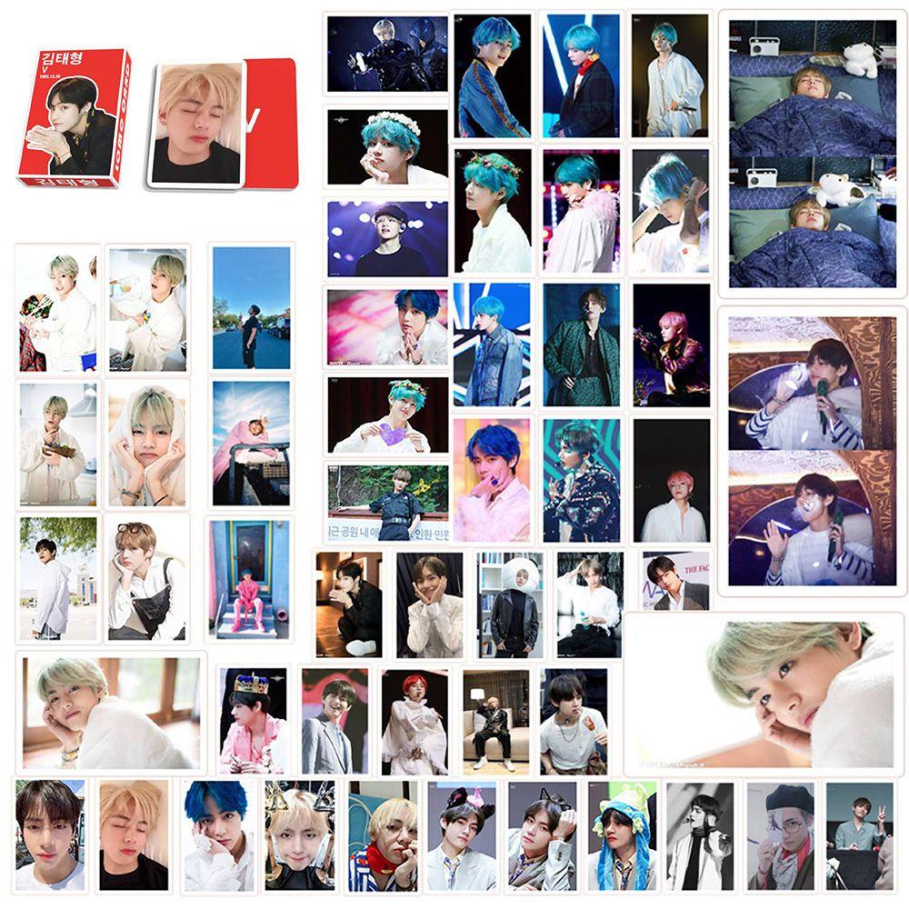 Solighter 54lembar Kartu BTS Lomo Kemas Box Jimin RM Suga Gambar Bahan Kertas Keras Photo Card