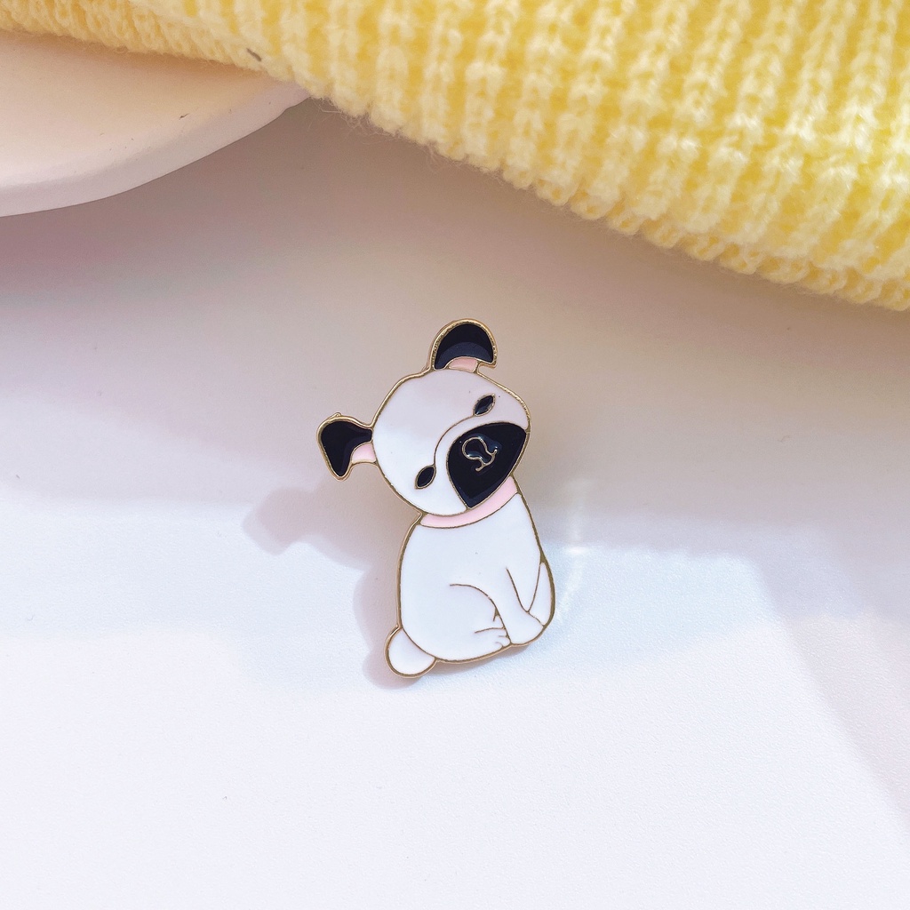 Kartun lucu kelinci anjing beruang hewan paduan bros lencana pria dan wanita mahasiswa tas pakaian d