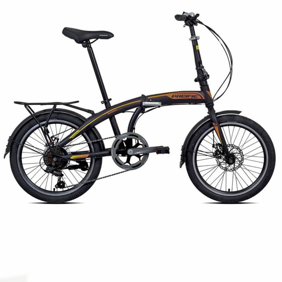 Sepeda Lipat Pacific STEEL 2980 RX 5.0 1x7SP 20 Inch Garansi SNI-Black Orange