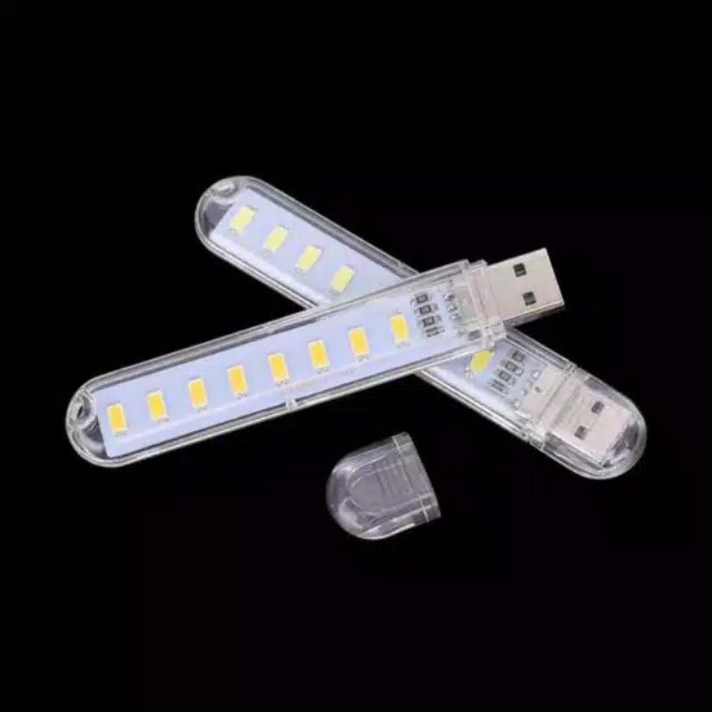 LAMPU LED USB 8 MATA CAHAYA PUTIH KUNING