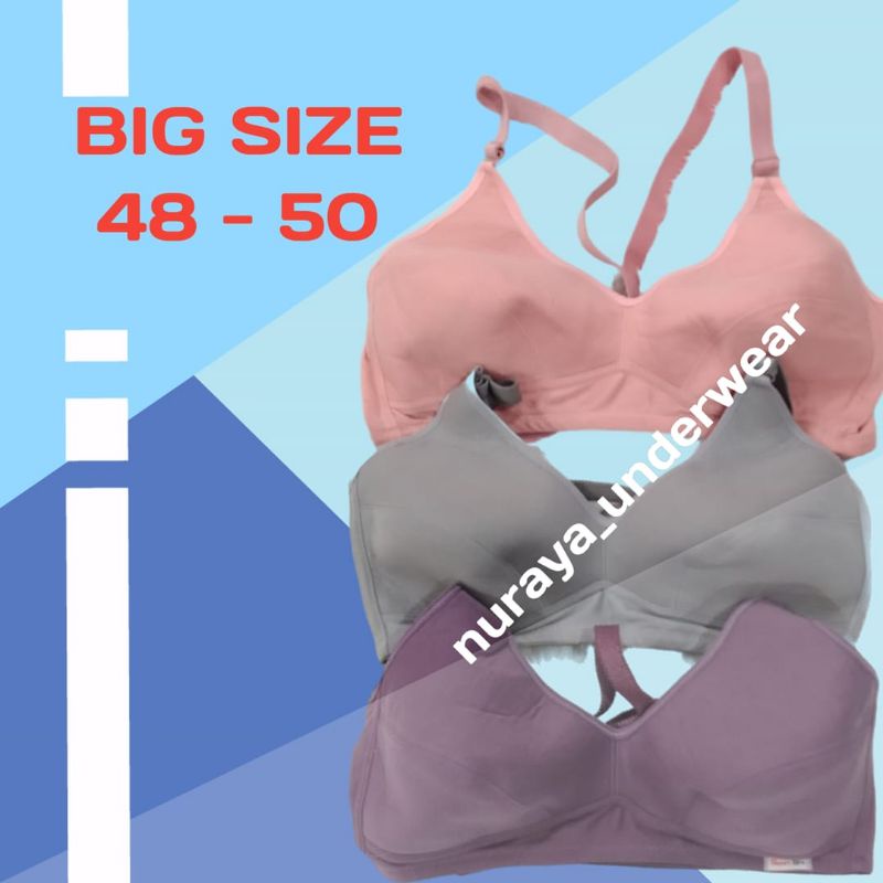 Bh Bra Tanpa Kawat Cup Besar / Size 48 - 50 / Good Quality / Real Picture