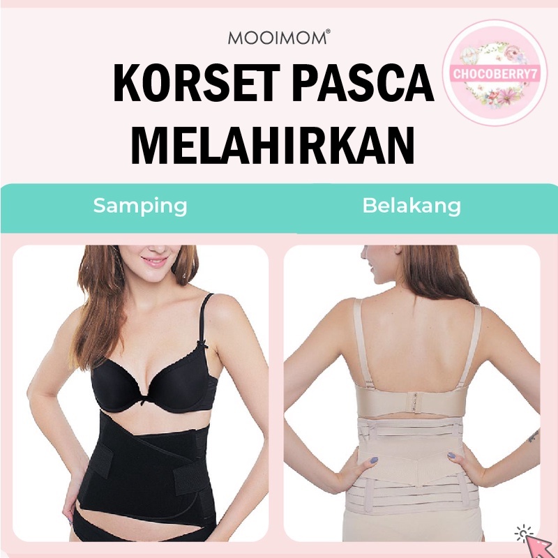 MOOIMOM Korset Melahirkan 23cm Adjustable Elastic Recovery Corset Pelangsing