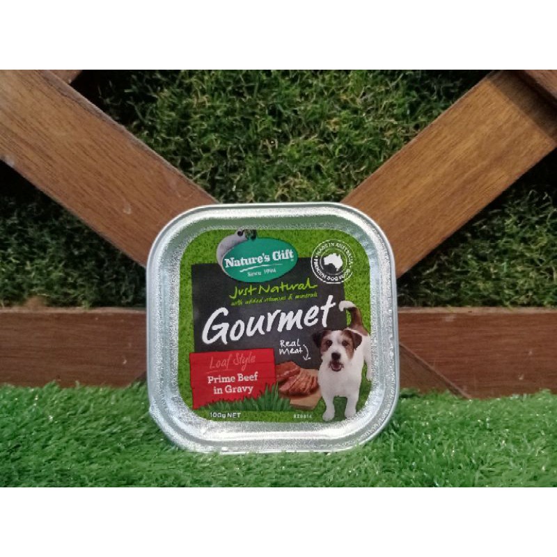 Nature's gift gourmet tray wet 100gr/makanan basah anjing/wet food for dog