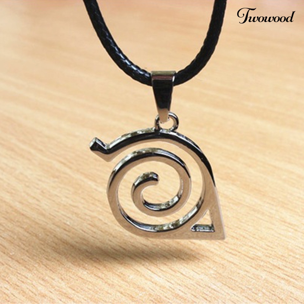 Kalung Dengan Liontin Logo Anime Naruto Bahan Metal Untuk Unisex