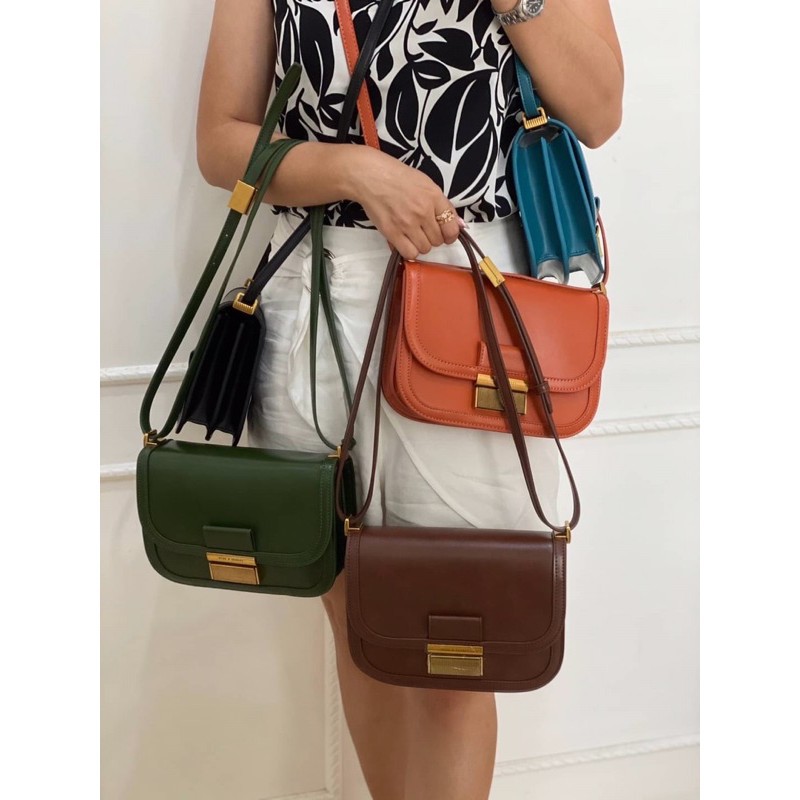 TAS WANITA CEWEK TERBARU IMPORT SELEMPANG CK721 CNK METALLIC PUSH LOCK CROSSBODY BAG PREMIUM