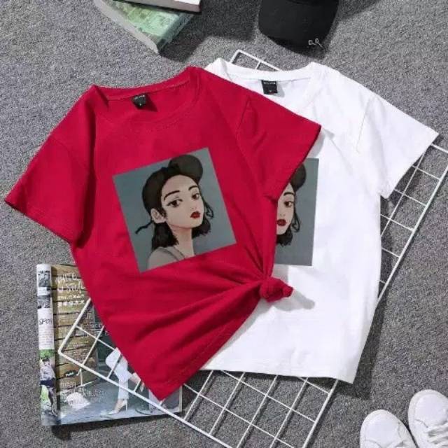 FOUR FASHION WOMEN GIRL TEE BAHAN SPANDEX UKURAN ALLSIZE FIT L 1R