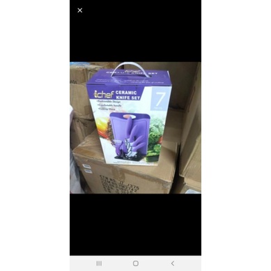 pisau ceramic set 7in1 ichef ungu