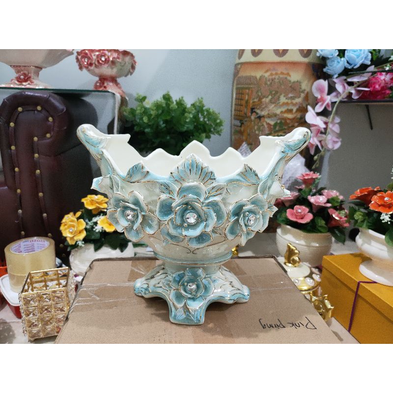 tempat buah porcelain italy mewah BP1 LIMITED EDITION FREE PETI KAYU