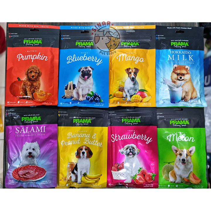 PRAMA Dog Snack 70GR Jajanan Cemilan Anjing Makanan Ringan Jajan