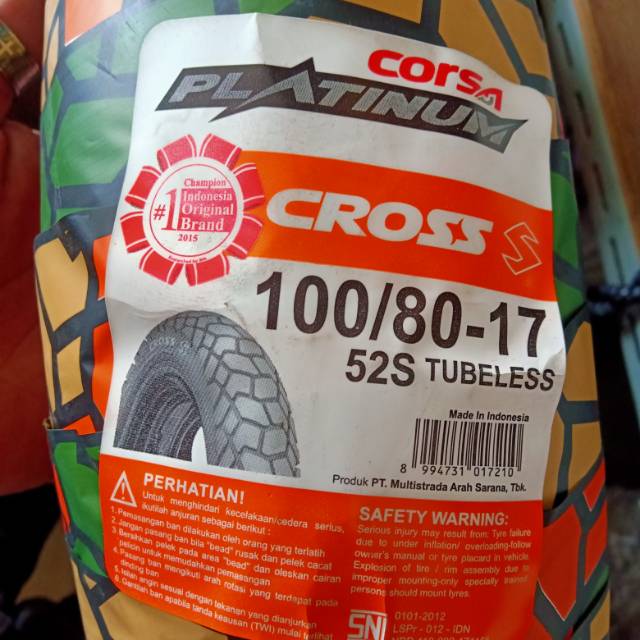 Corsa Platinum Cross S uk. 100/80 - 17 . Ban semi trail . Ban dual purpose .