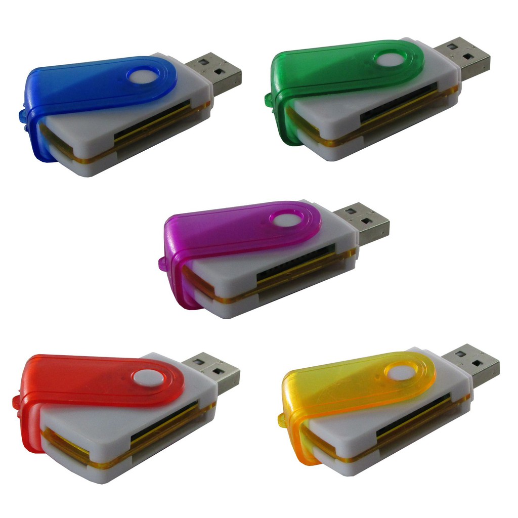 Card Reader USB 4 Slot / All In One USB Card Reader / Konektor Memori Card / Random Color