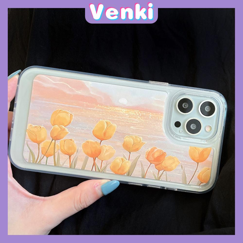 iPhone Case Silicone Soft Case Clear Case Thickened Shockproof Protection Camera Sunset Flower Compatible For iPhone 11 iPhone 13 Pro Max iPhone 12 Pro Max iPhone 7 Plus iPhone xr