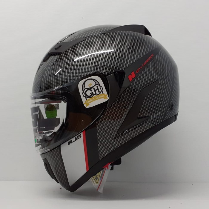 OFC Helm NJS Shadow N 814 Full face Double Visor Black Red Stabilo - L