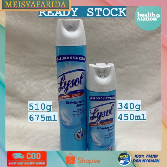 [TERBARU] LYSOL DISINFECTANT SPRAY 340 ML - UNGU 510 gr