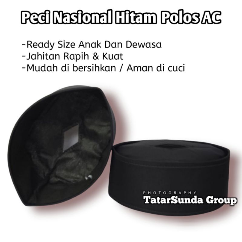 Peci Hitam Kopeah Songkok Hitam Polos Ac Tengah Waterproof