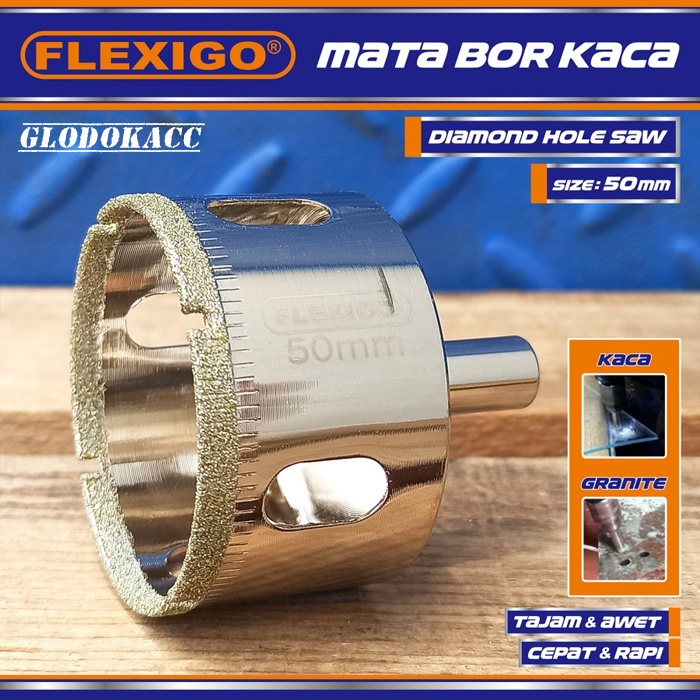 Mata Bor Kaca &amp; Granite uk. 50 mm Original Flexigo Diamond Hole Saw