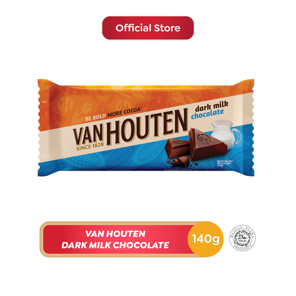 Jual Van Houten Milk Chocolate Dark 140 gr | Shopee Indonesia