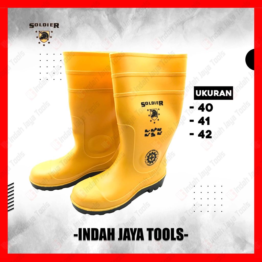 SOLDIER Sepatu Boot Safety PVC Kuning - Rainboot Yellow Boots petrova