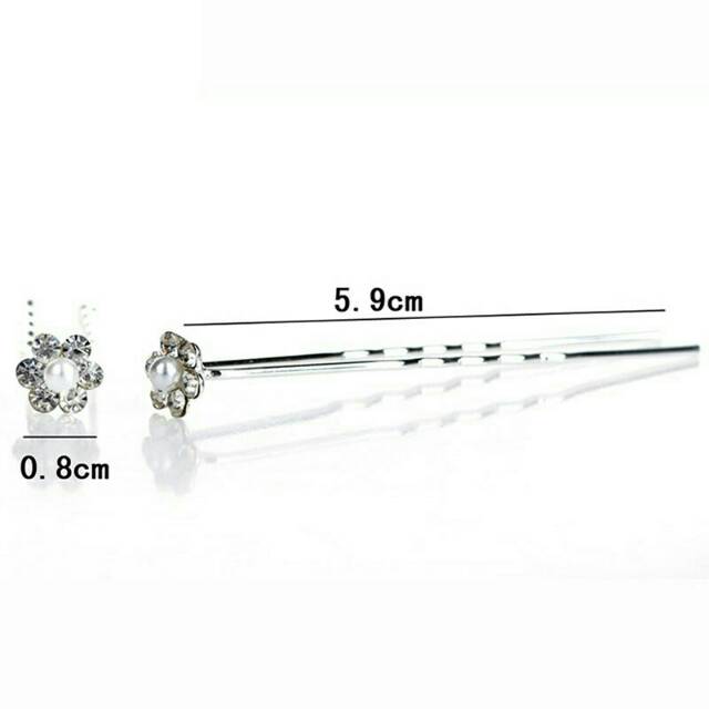 Hairpin Hiasan Rambut Pengantin Warna Silver