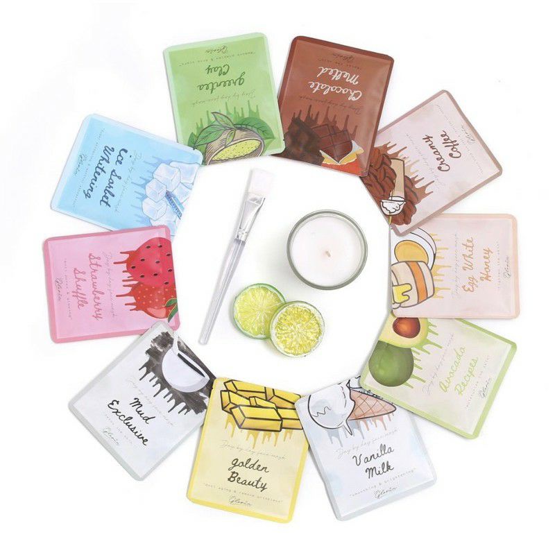 BPOM DEAR UP MASKER BUBUK WAJAH ORGANIK FACE MASK 10GR - 20 GR (KEMASAN BARU) by LeaGloria