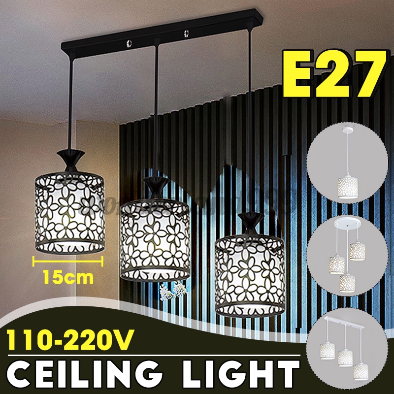 Hot Ceiling Light Led Pendant Hanging Lamp Dining Room Chandelier New Modern Creative Flower Petal Shopee Indonesia