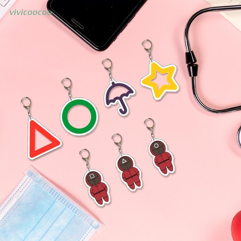 VIVI   Acrylic 2.17inch Cellphone Key Ring Gift For Women Animation Peripheral Squid