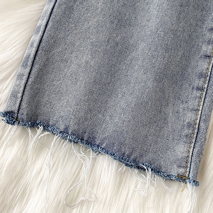 Highwaist Straight Loose Korean Style Warna Biru Celana Jeans Panjang Wanita