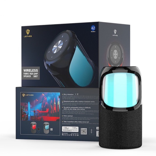 Speaker Wireless Lenyes S807 Lampu LED Bluetooth + Waterproff